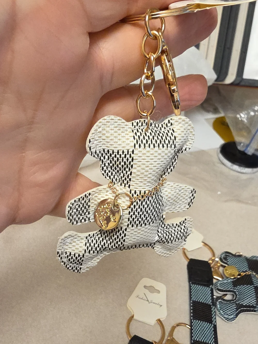 Teddy Bear Keychains- Blue, Brown, Cream